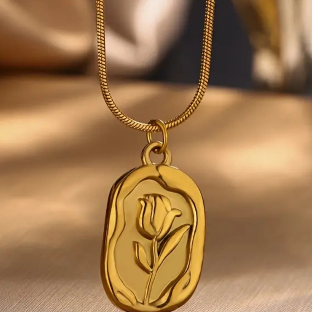 Gold Pendant Necklace Stainless Steel